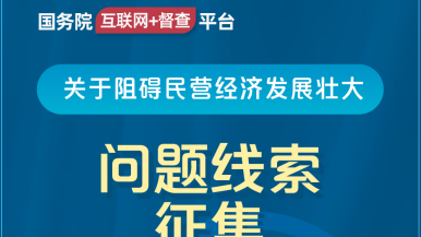 捅B流水视频网站国务院“互联网+督查”平台公开征集阻碍民营经济发展壮大问题线索